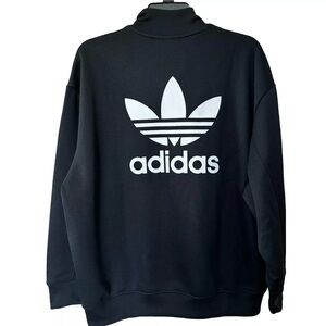 NEW Adidas Women’s Classic Oversized Half-Zip Crew Sweatshirt Size S-M Black/Wh